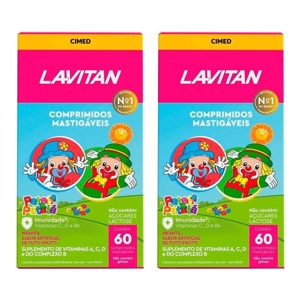 Kit 2 und Lavitan Kids Tutti-Frutti 60 Cpr em Oferta na Shopee