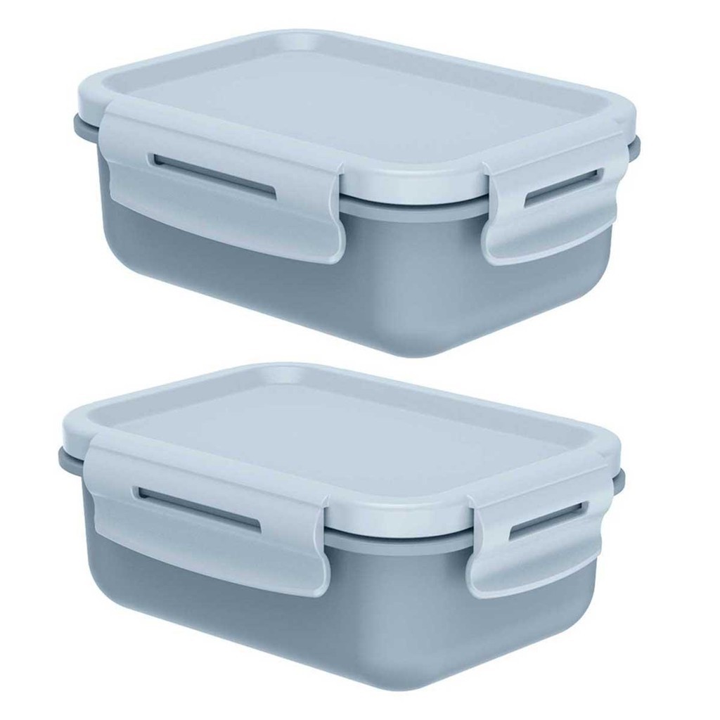 Kit 2 Potes Marmita Hermética OU Mini Marmitou Azul Glacial em Oferta na Shopee