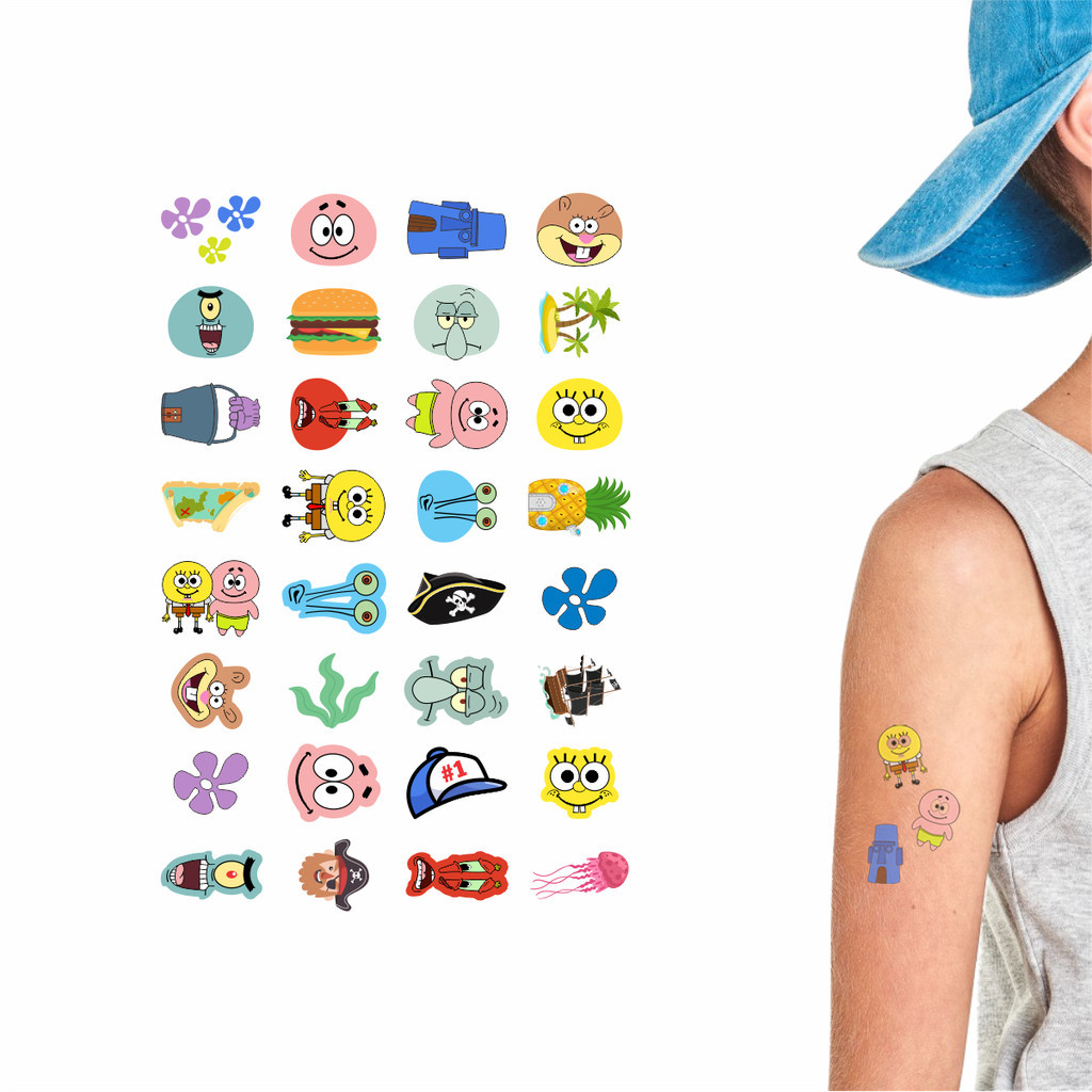 Tatuagem Temporária Infantil Esponja Amarela | Kit Festa 32-041