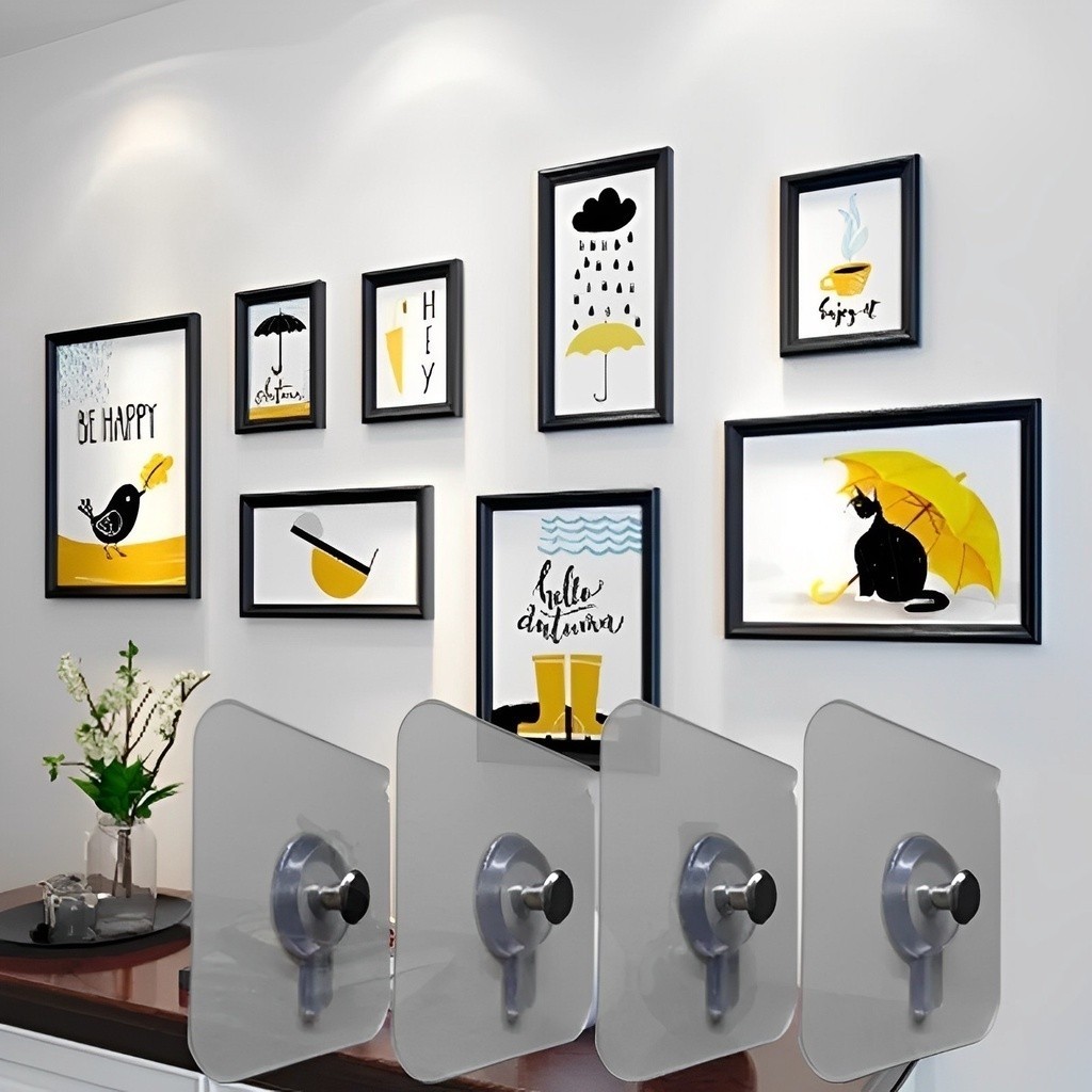 Kit 10  PÇS Gancho de Parede Adesivo Multiuso Para Pendurar Quadros Utensílios De Cozinha Banheiros Parafuso