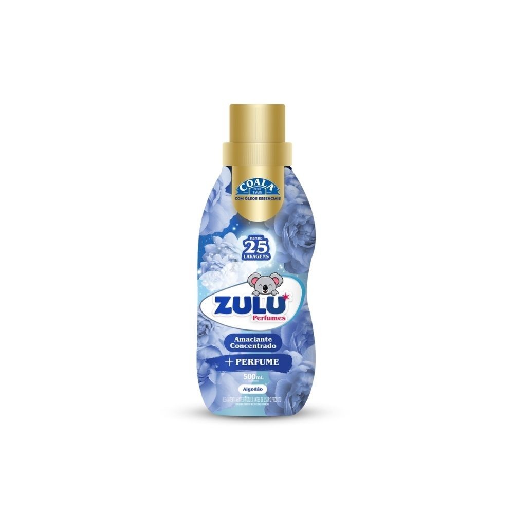 Amaciante de Roupas Concentrado Zulu Perfumes/Coala Algodão 500ml