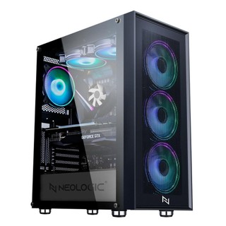 GABINETE GAMER NEOLOGIC GUARDIAN, VIDRO TEMPERADO, COM 3 FANS RAINBOW, PRETO - NLGRDN em Oferta na Shopee