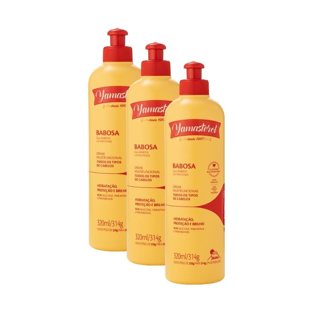 Kit Creme Para Pentear Yamasterol Babosa 320g (3 unidade) em Oferta na Shopee