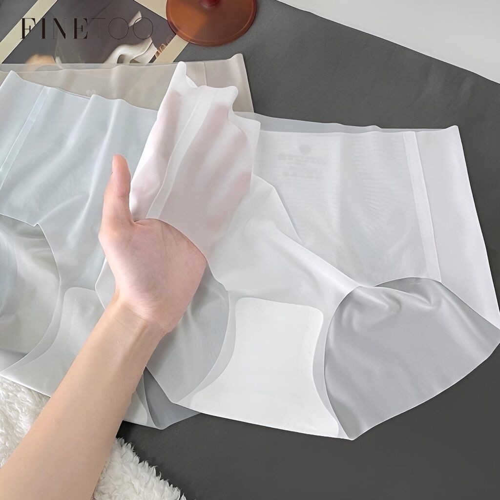 Finetooo Roupa Íntima De Seda Gelada Para Mulheres Conforto Calcinha Sem Costura Brief 5A Lingerie Antibacteriana Respirável em Oferta na Shopee