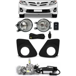 Kit Farol de Milha Neblina Toyota Novo Corolla 2012 2013 + Kit Lâmpada Super LED 6000K