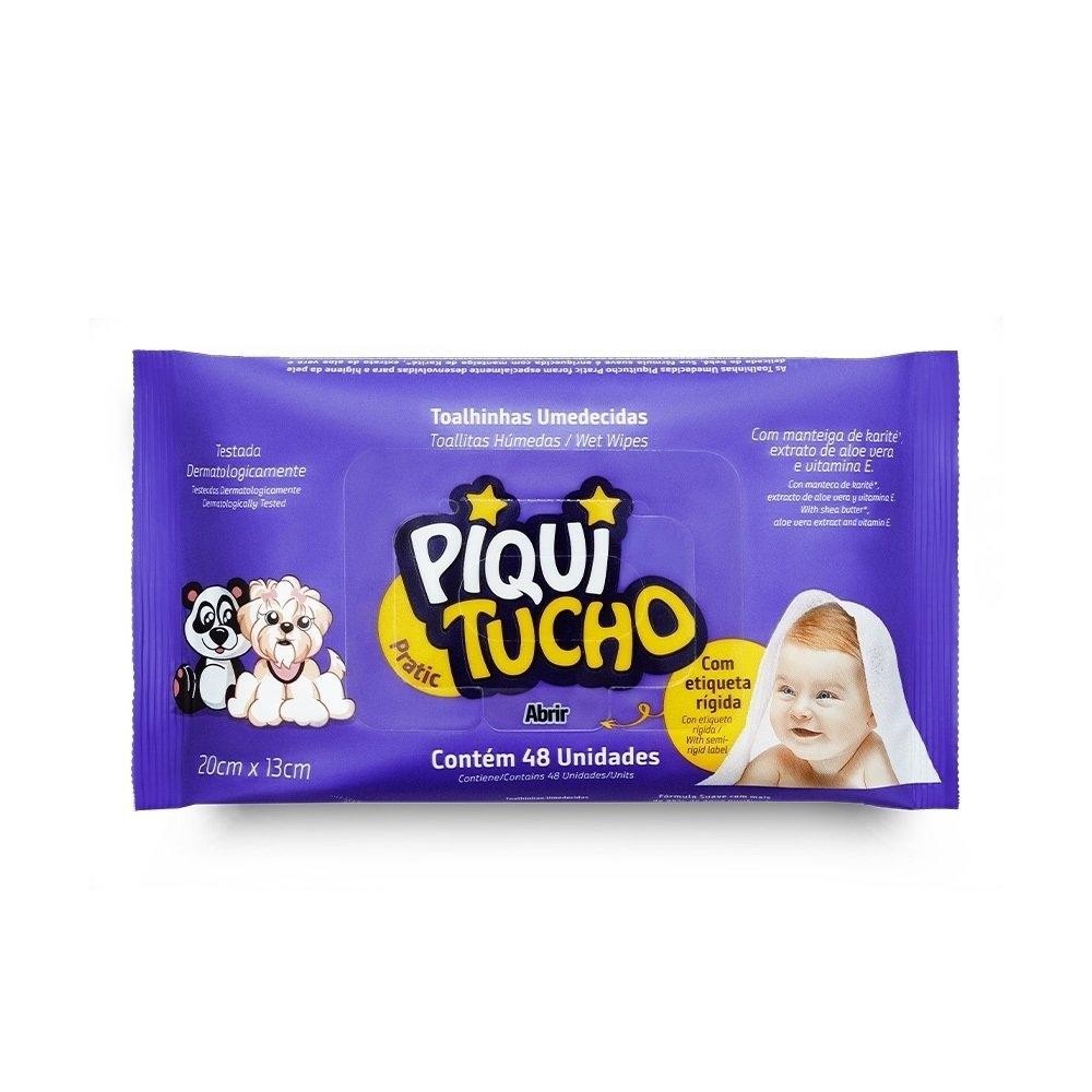 Toalhas Umedecidas Piquitucho Pratic - Embalagem com 48 Unidades