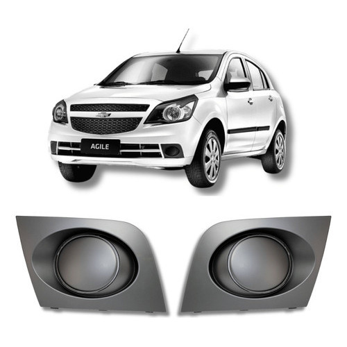 Par Moldura Tampa Grade Farol Milha Agile 2009 2010 13 2014