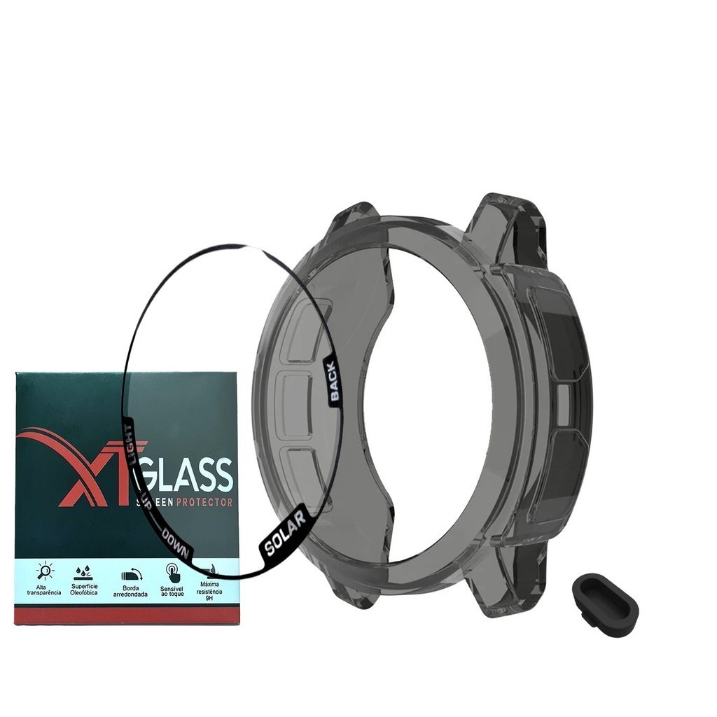 Capa + Pelicula + Tampa Plug Usb Compatível Com Garmin Instinct 2