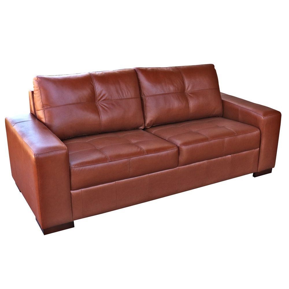 Sofá 3 Lugares 200cm Turim Couro Caramelo G58 - Gran Belo - Home & Living