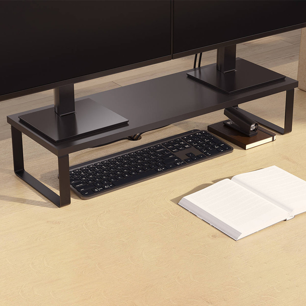 Suporte para Monitor Stand Desk Altura 14,4cm Suporta até 25Kg Antiderrapante em Aço e MDF Reliza