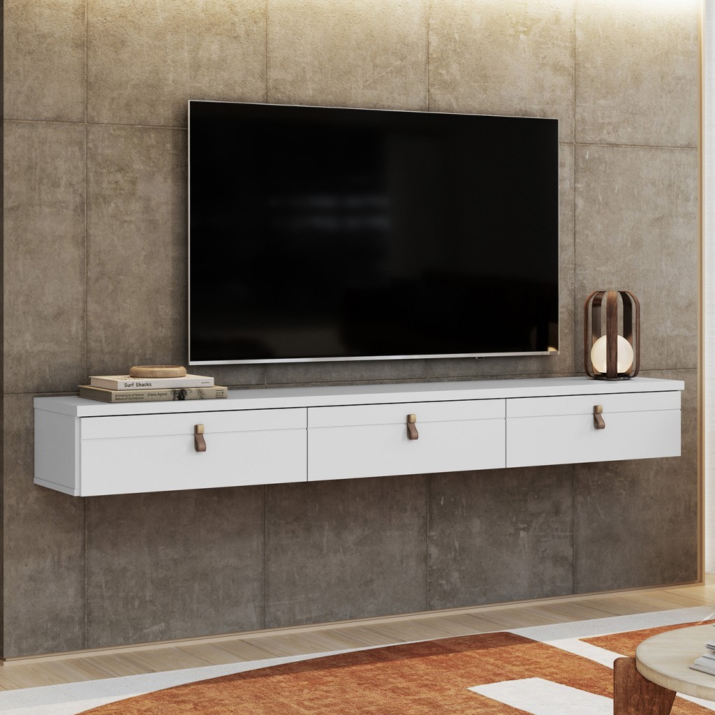 Rack Suspenso Line P/ Tvs Até 65 Polegadas 180cm 2 Portas - Olivar Móveis em Oferta na Shopee