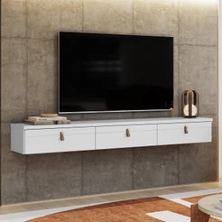 Rack Suspenso Line P/ Tvs Até 65 Polegadas 180cm 2 Portas - Olivar Móveis