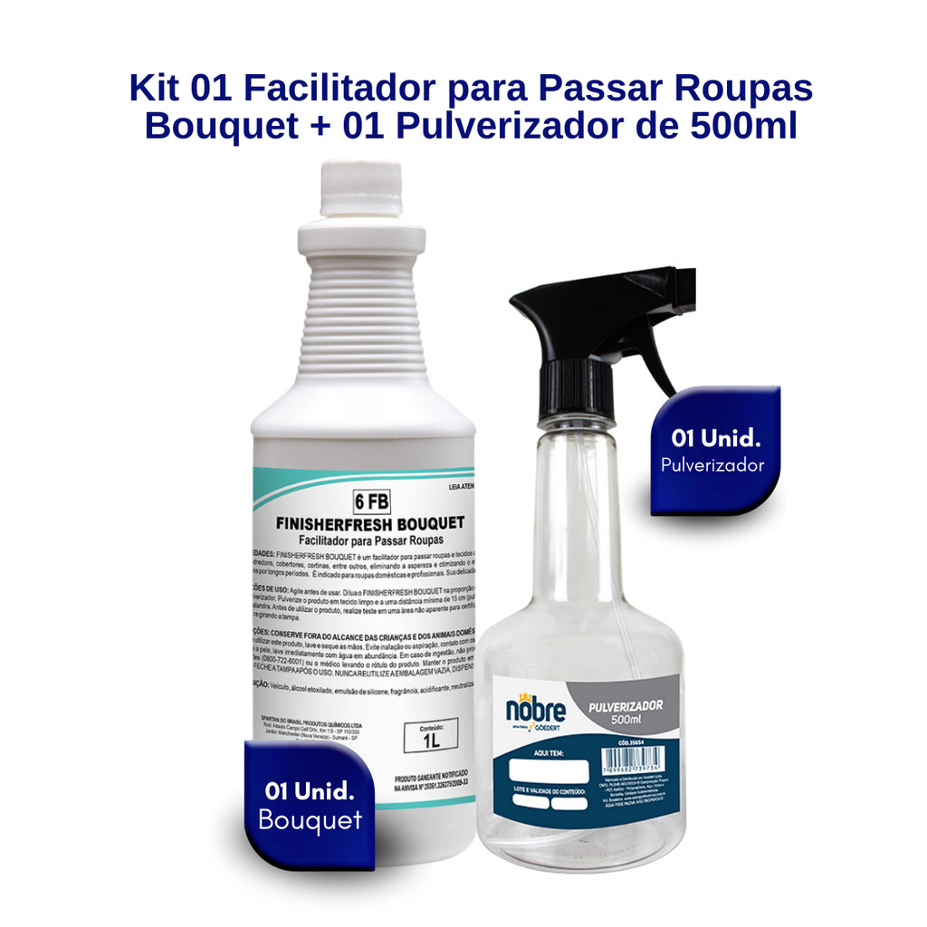 Kit Finalizador de Roupas Finisherfresh 1L Spartan + Frasco Pulverizador 500ml Nobre