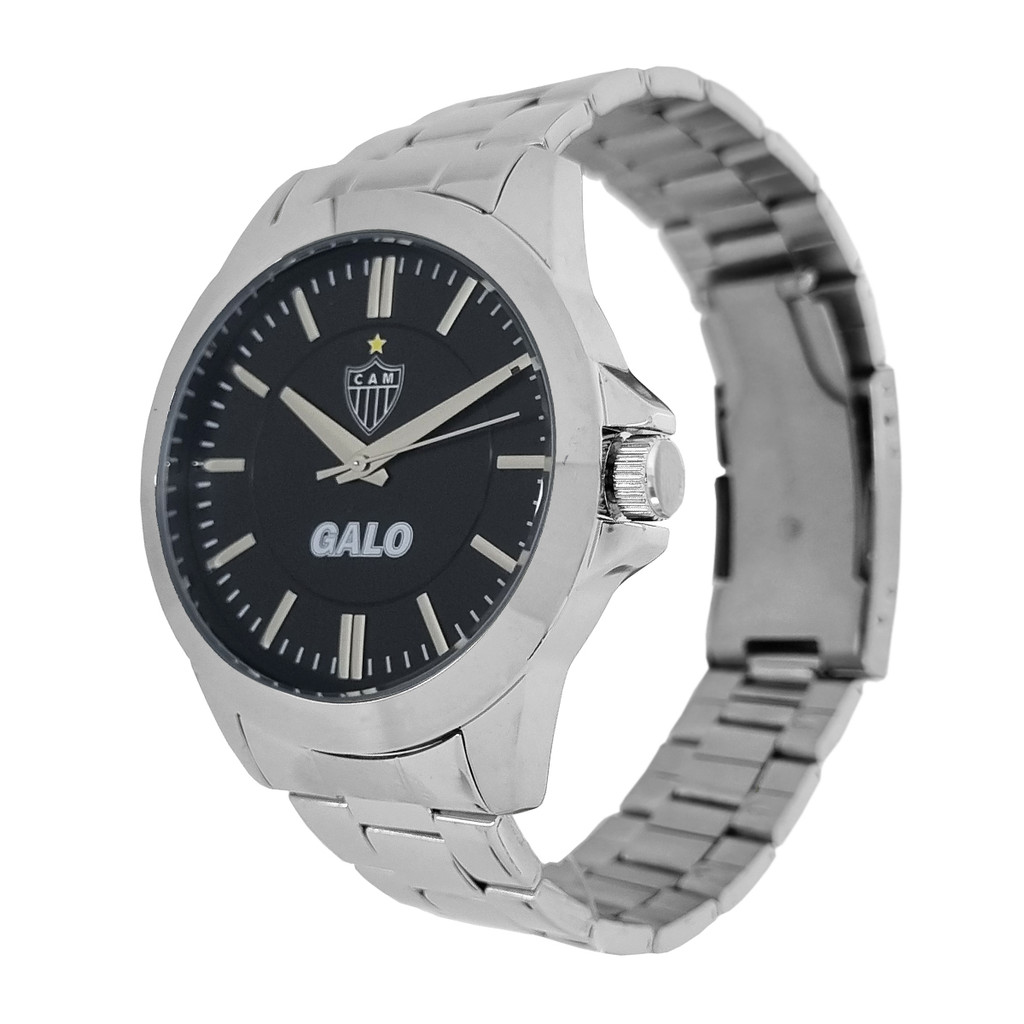 Relógio Atlético Mineiro Galo Oficial  Aço Masculino GALO-002-1 em Oferta na Shopee