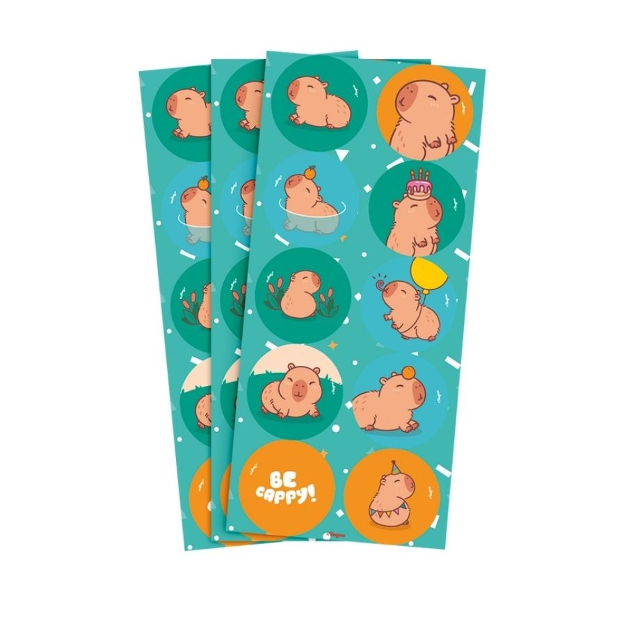 Adesivo Redondo - Capivara - 4cm - 30 unidades - Regina - Rizzo