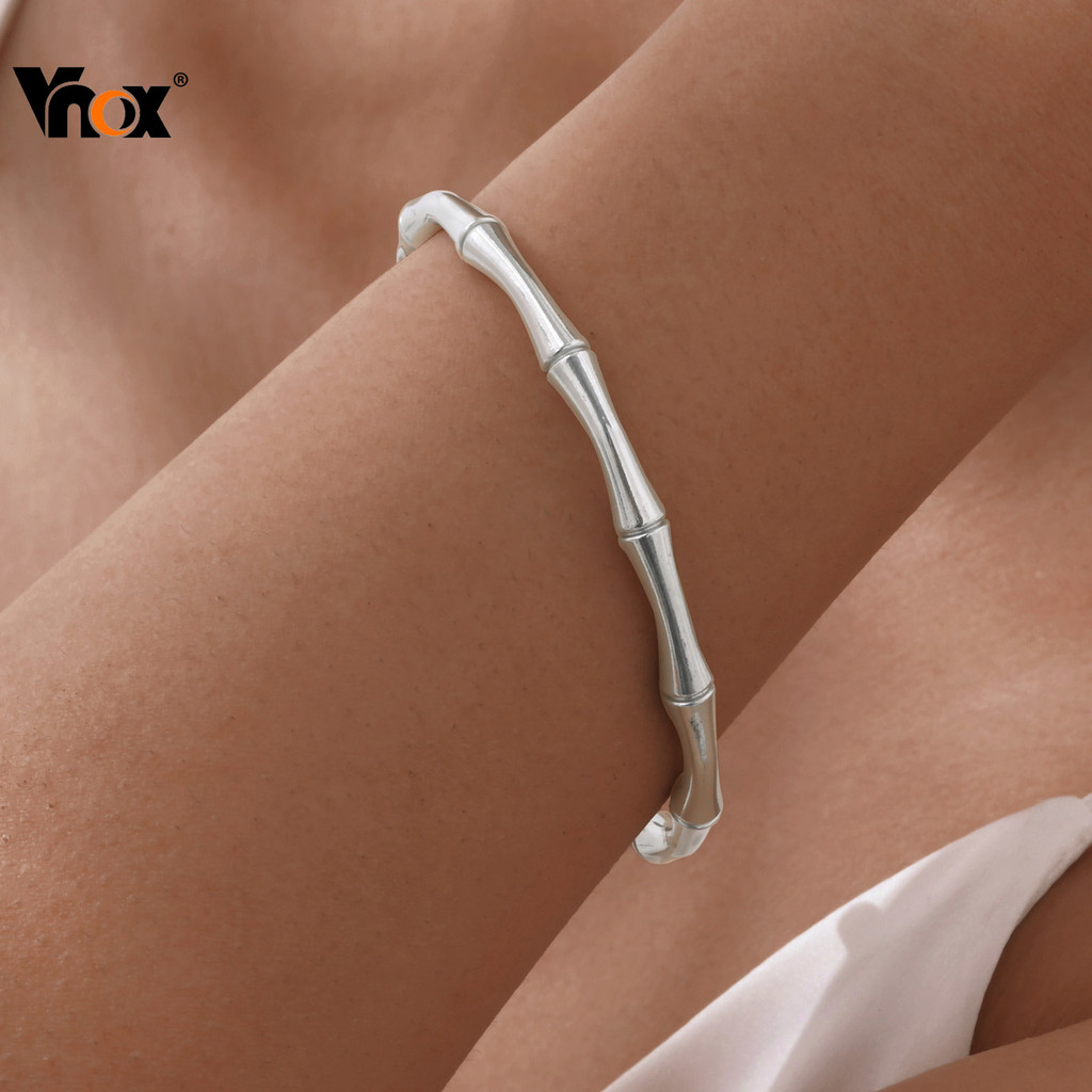 Pulseira De Bambu Em Forma De C Vnox Para Mulheres , Dourada De Aço Inoxidável Sem Manchas , Presente De Joias Da Moda em Oferta na Shopee