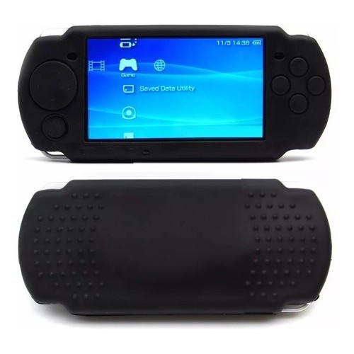 Case Preta Silicone Capa Sony Psp 2000 3000 Slim + Película Ps