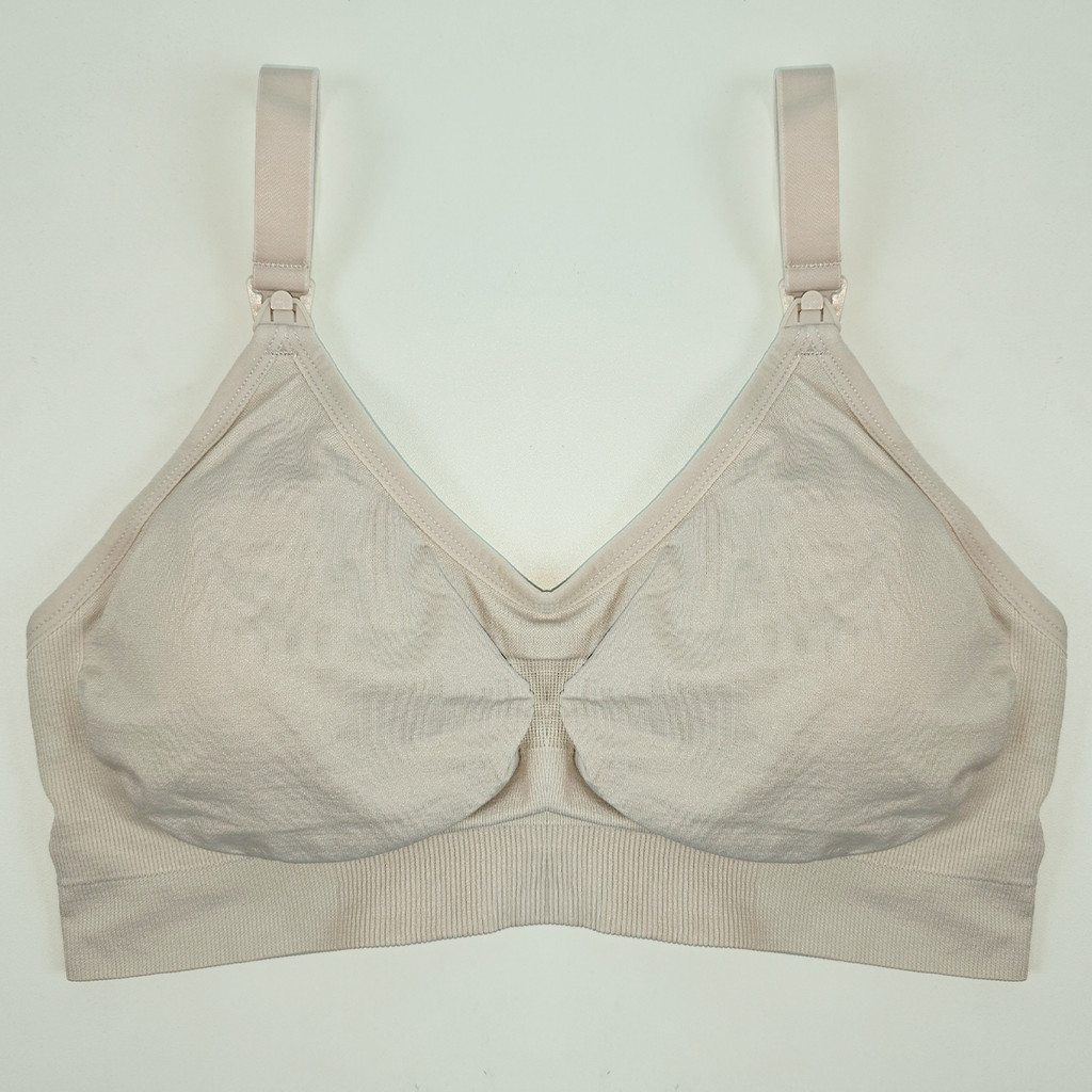 SUTIA MATERNIDADE AMAMENTACAO COM BOJO E SEM COSTURA BEGE CLARO em Oferta na Shopee