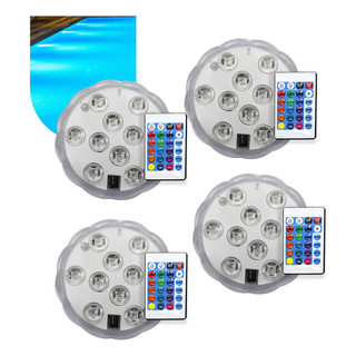 Luz Led Piscina Colorida Controle Remoto Pilha Ventosa