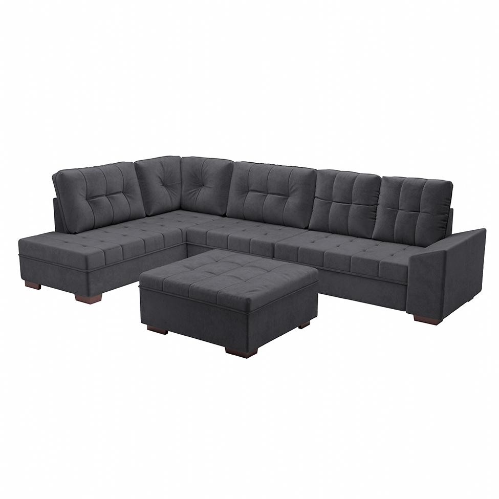 Sofá de Canto Leblon Veludo Grafite em Oferta na Shopee