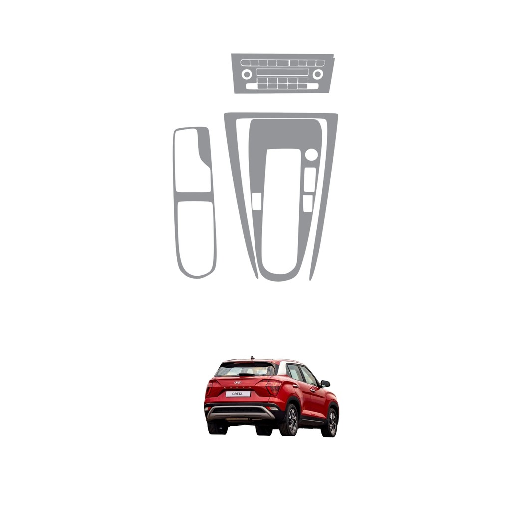 Película PPF Proteção Kit Console Central Console Ar Hyundai Creta Platinum 2025 Transparente TPU Anti Risco