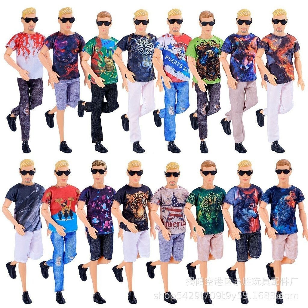 Acessórios de Roupas para Boneca KEN Masculina de 30cm, Camiseta Trendy, Jeans, Acessórios de Shorts, Brinquedos para Me