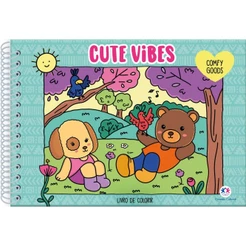 Livro Comfy & cozy books Cute Vibes - Livro de Colorir