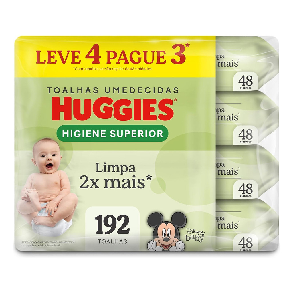 Huggies Pack 4 Unidades Toalha Umedecida Disney Baby Max Clean Pacote em Oferta na Shopee