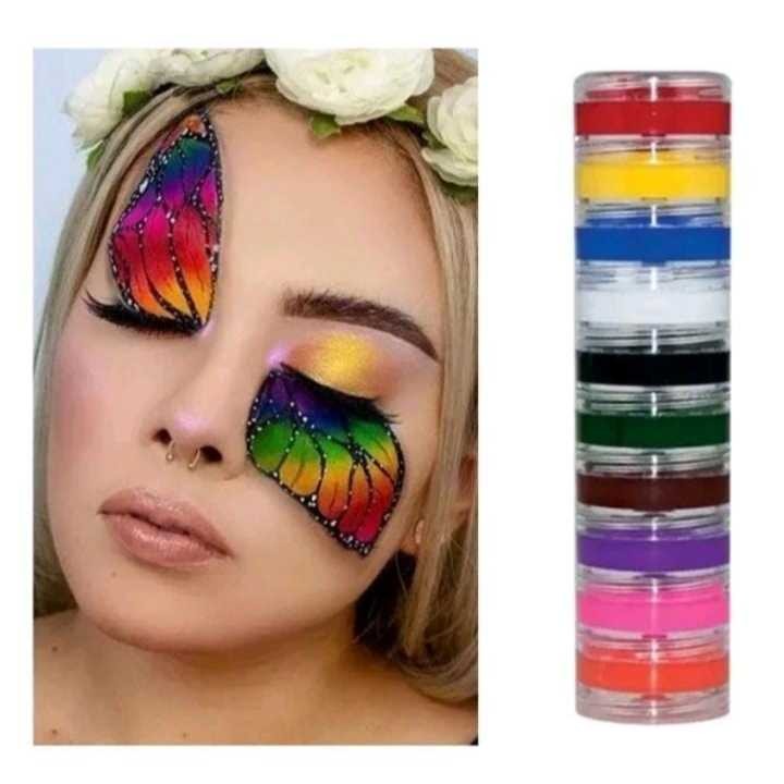 Torre de Tinta Facial à prova d’água (Cremosa) Colormake - 10 cores ORIGINAL - ENVIO IMEDIATOFESTA