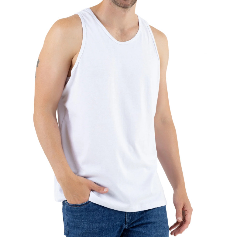Kit 3 Regata Masculina Básica Branca e Preta 100% Algodão