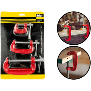 Jogo De Grampos 3 Peças Tipo C Sargento 1 2 E 3 Pol P/ Aperto Marcenaria Carpintaria Multiuso Eda em Oferta na Shopee
