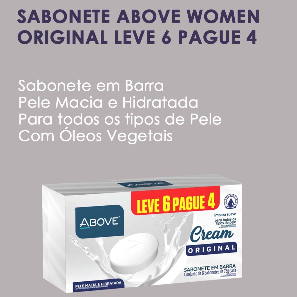 Detalhes do Kit 3 und Kit Sabonete Barra Above Lv6Pg4 Cream Original