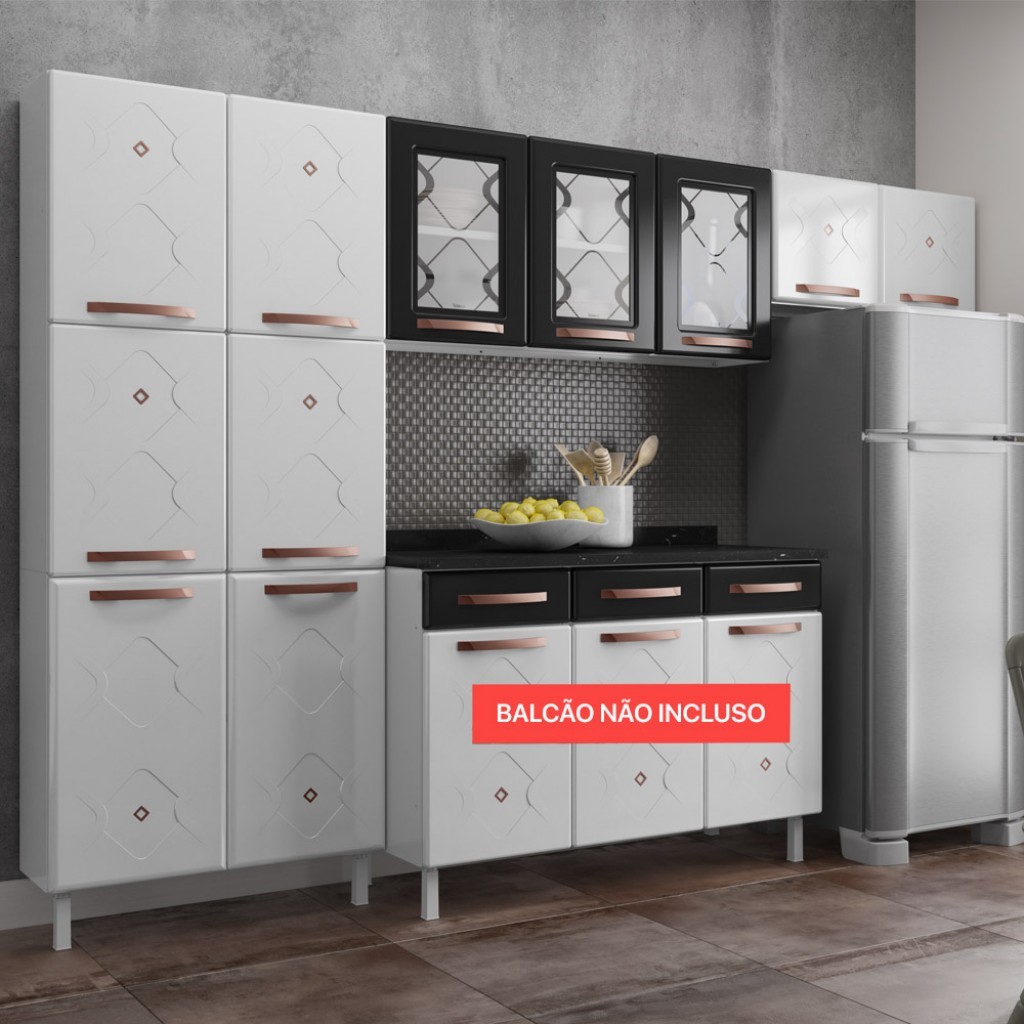 Cozinha de Aço Compacta Telasul Mirage New 3 Vidros 3 Peças em Oferta na Shopee