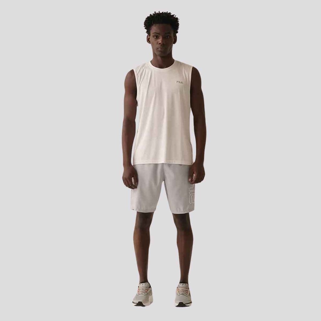 Bermuda Fila Train 7.5 Cinza Claro e Branco em Oferta na Shopee