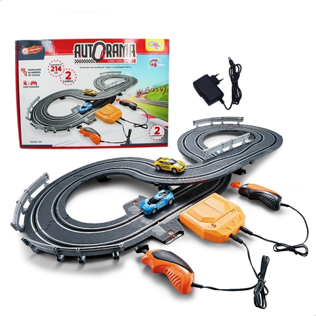 Autorama Pista de Corrida Radical de Brinquedo 2 Carrinhos Bivolt ou Pilhas