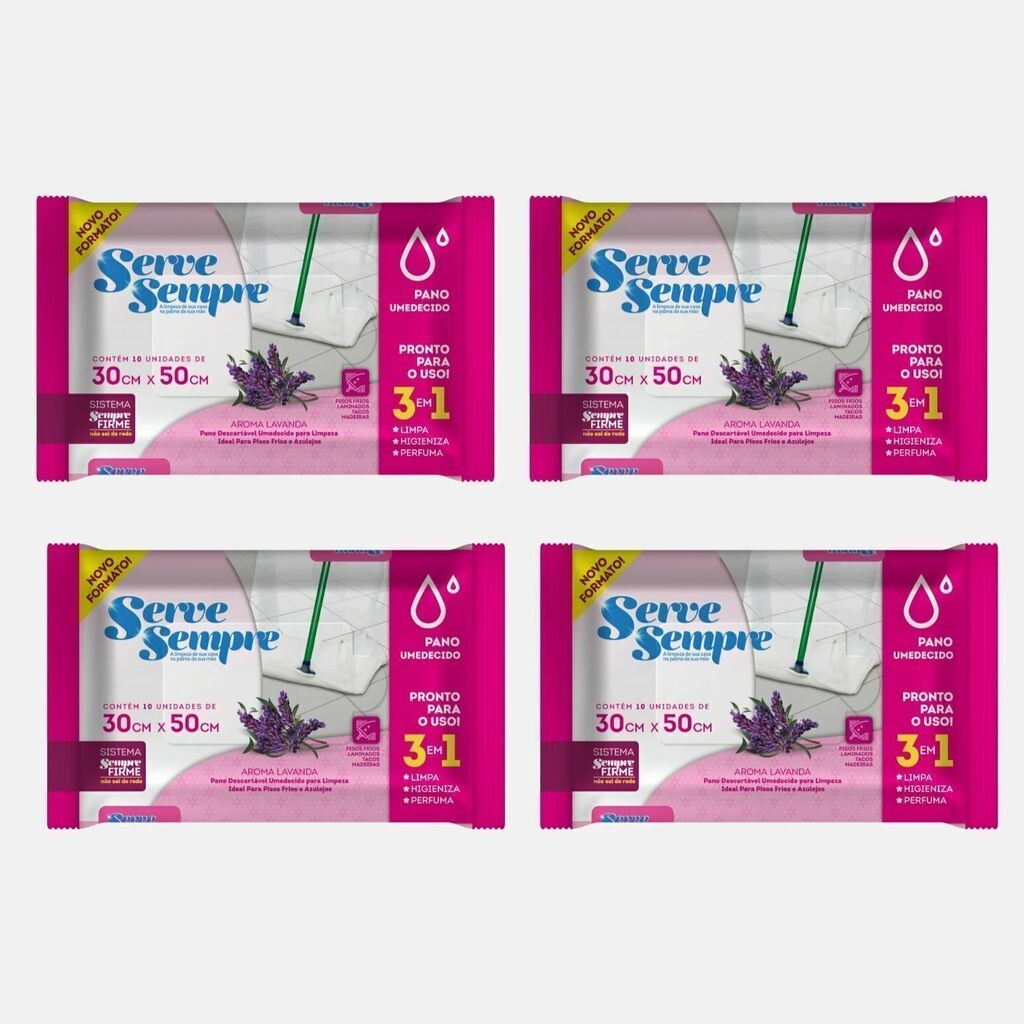 Kit Pano De Limpeza Serve Sempre Chão C/4 Pacotes em Oferta na Shopee