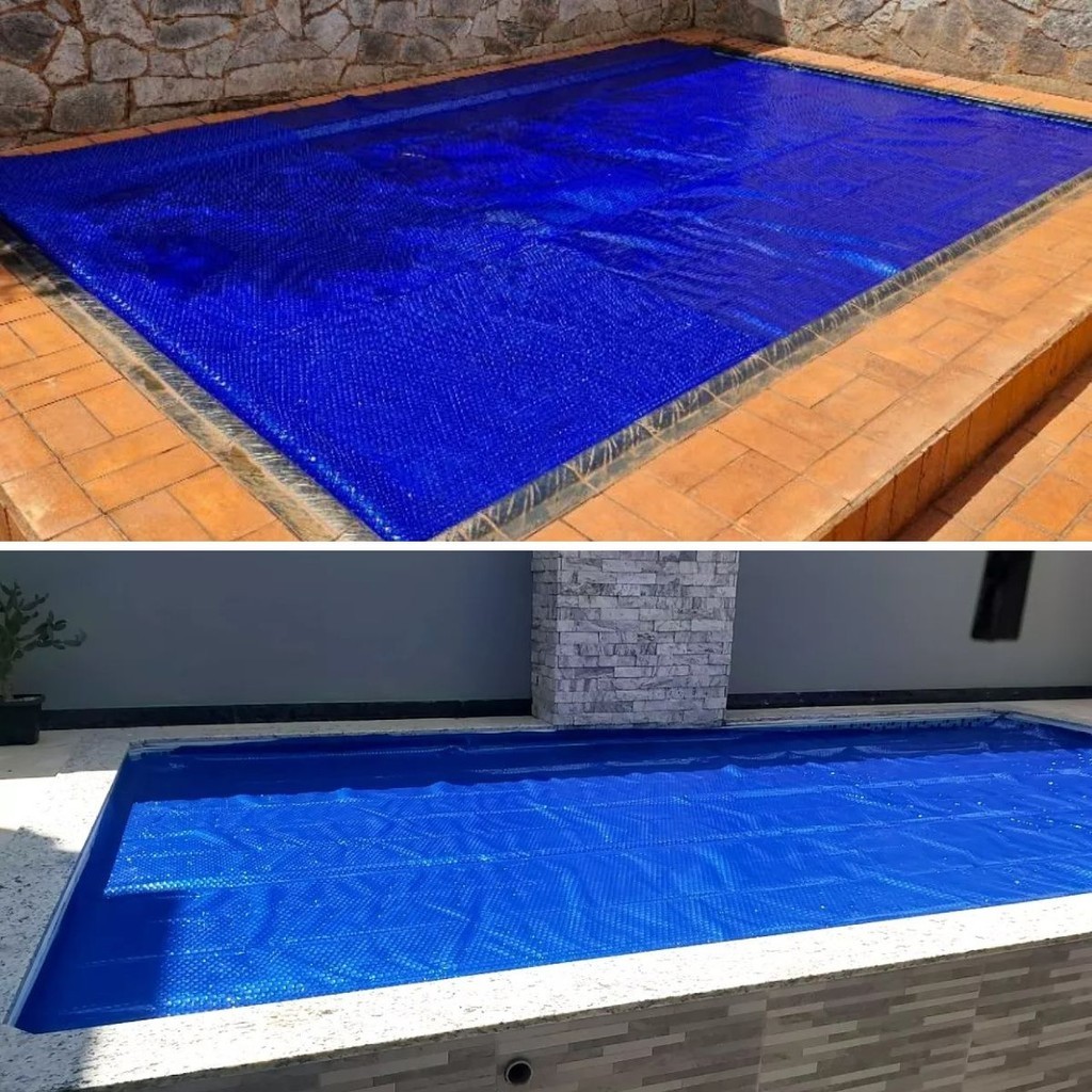 Lona Azul Capa Termica Piscinas 8x4  Atco 300 Micras Manta Protetora Solar Auxilia no Aquecimento