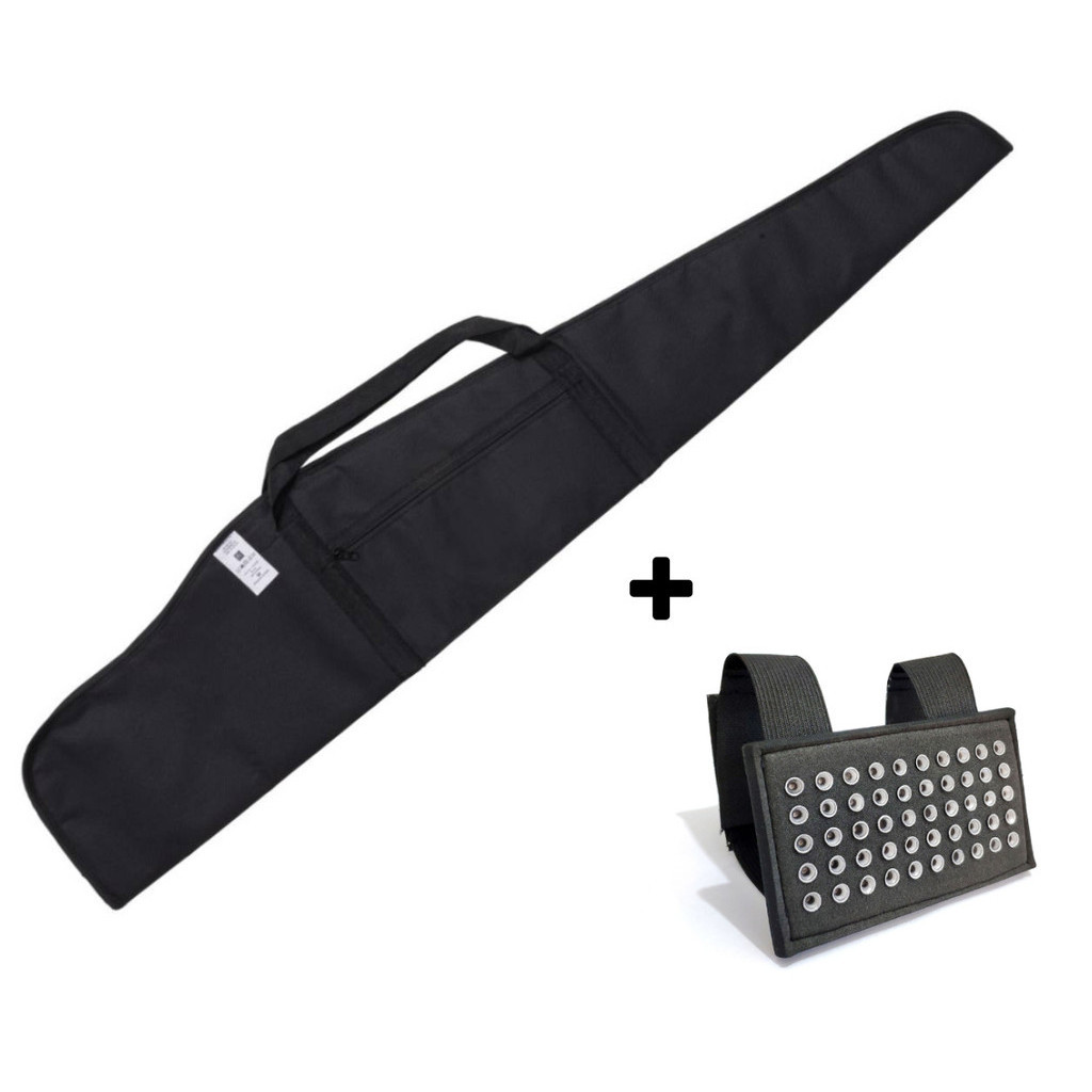 Capa Transporte Protecção Carabina Simples 120x25cm E Porta Chumbinho 5.5mm