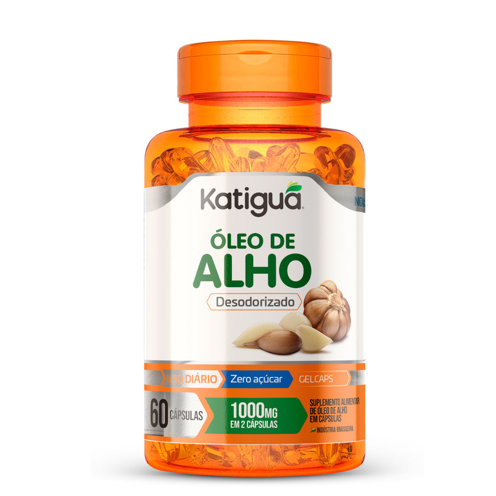 Óleo de alho 500mg em 60 cápsulas 100% Puro - Katiguá em Oferta na Shopee