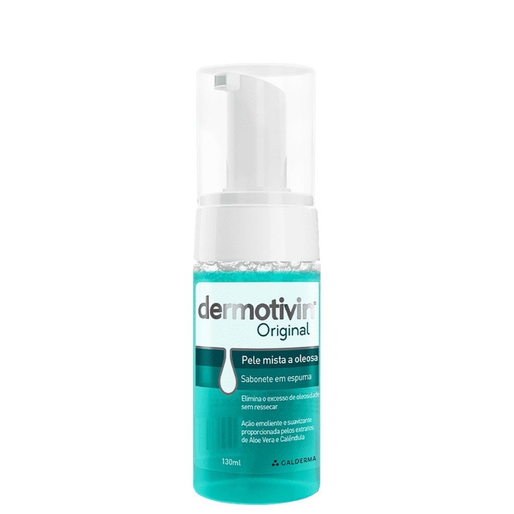 Dermotivin Original Espuma de Limpeza Facial Pele Mista a Oleosa 130ml