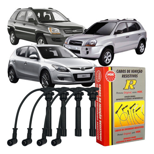 Jogo Cabo Vela Original NGK I30 Tucson Kia Sportage - Spare Parts and Accessories for Vehicles