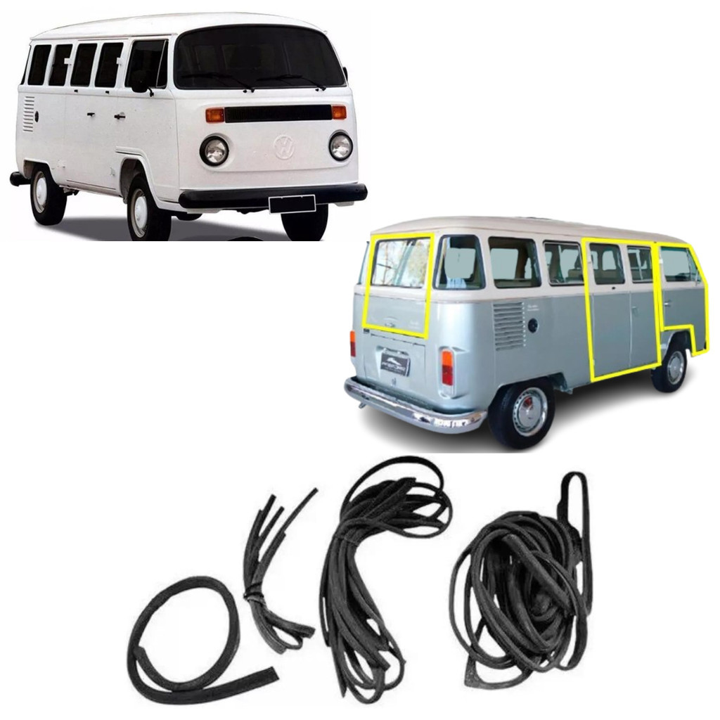 Kit Borracha Completo Portas Dianteira Lateral Porta Mala Kombi Clipper 1975 à 1997 Envio Imediato em Oferta na Shopee