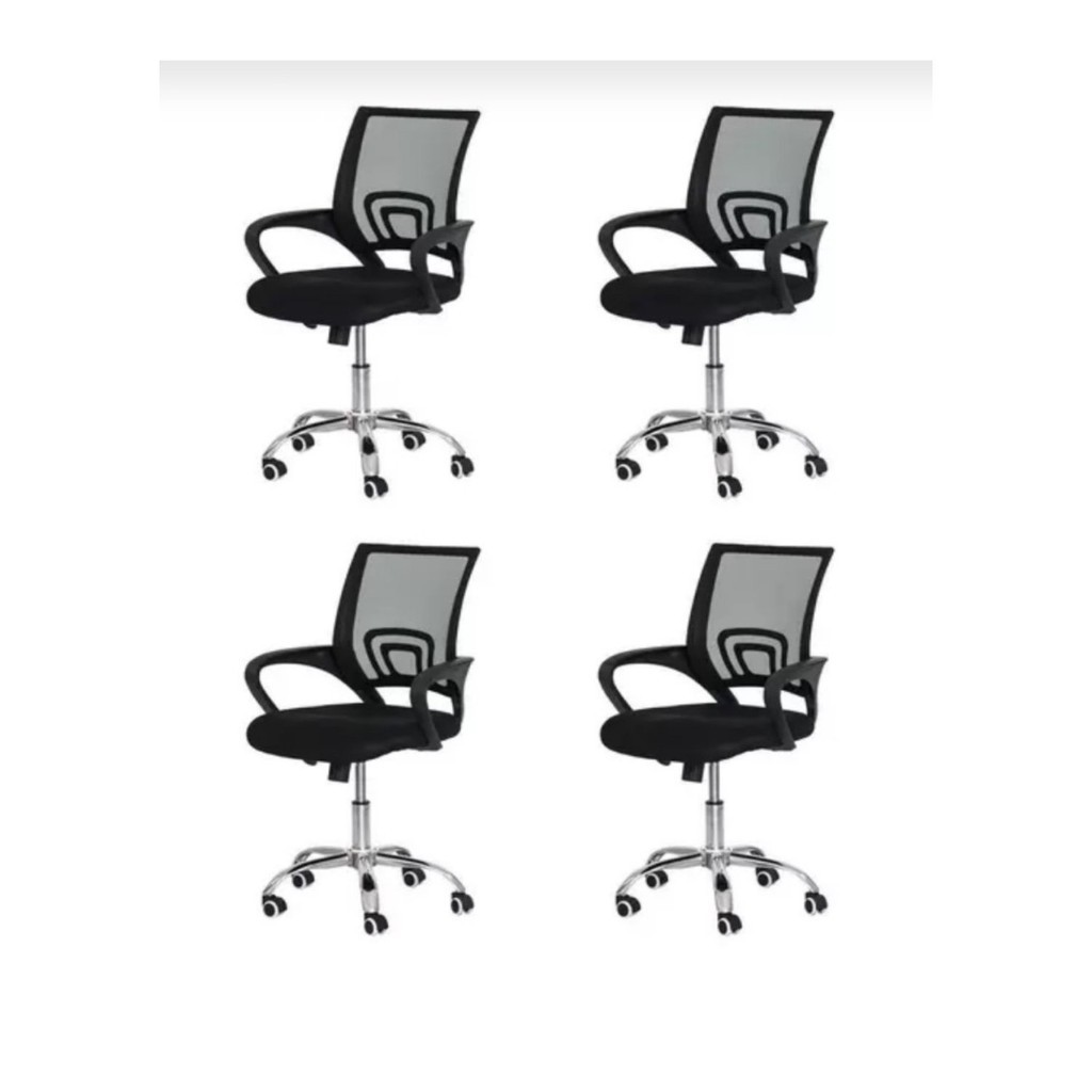 Kit 4 Cadeiras para Escritório Diretor Executiva Giratória Tela Mesh Cadeira Diretor
