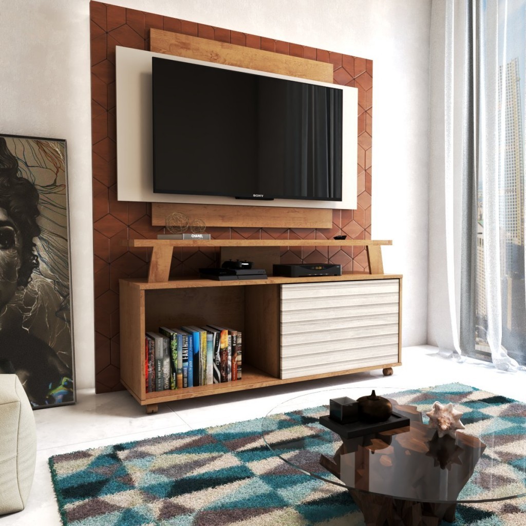 Rack com Painel para TV até 50 Polegadas Orlando 1 Porta de Correr - Home & Living