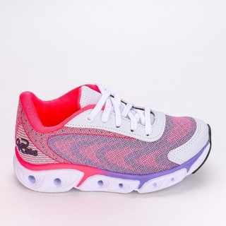 Tênis Infantil Esportivo Kidy Impulso Branco Lilás e Pink em Oferta na Shopee
