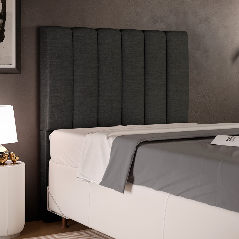 Cabeceira Cama Box Solteiro 100 cm Dália W01 Linho Chumbo - Lyam Decor em Oferta na Shopee