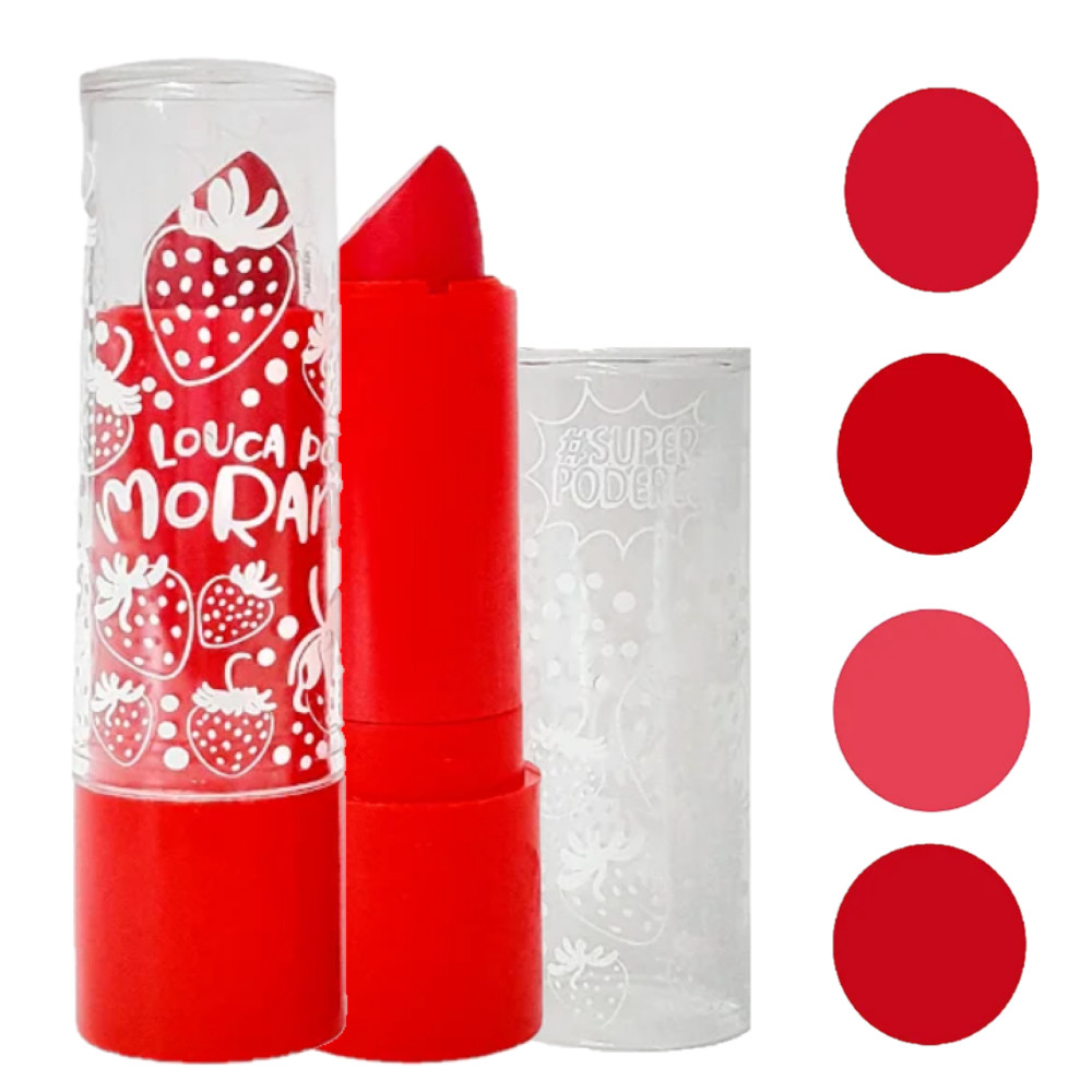4 Batom Louca por Morango SP710 - Kit Super Poderes