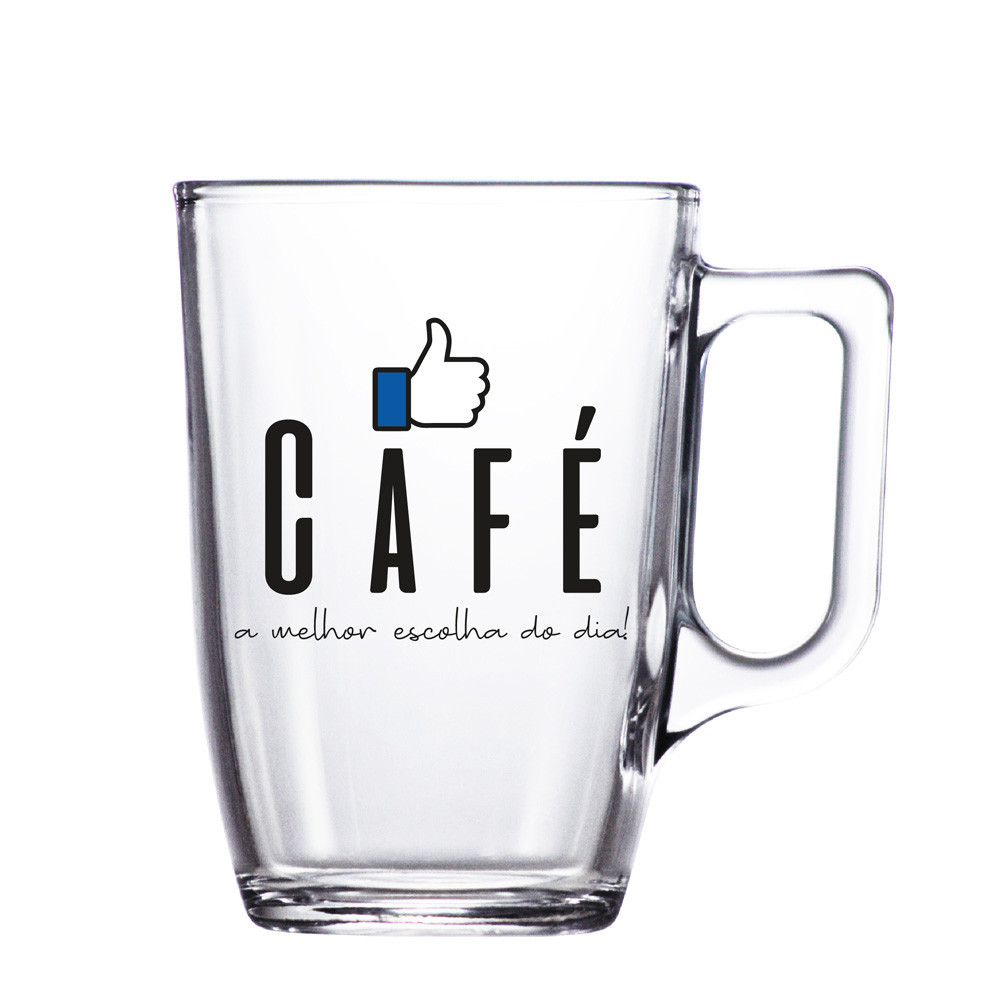 Caneca de Vidro Milão Like Coffee 330ml - Ruvolo - Home & Living