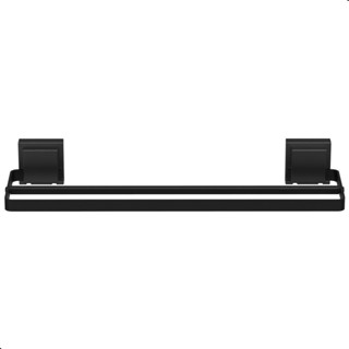 Porta Toalha Suporte Toalheiro Com Ventosa Duplo Preto Max em Oferta na Shopee