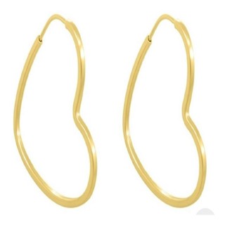 Brinco Ouro 18k 750 Argola Coracao Adulto 1.9cm